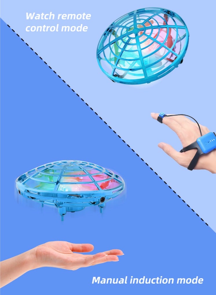 هوديوس طائرة درون للأطفال طائرة يوفو صغيرة لعبة للطيران هدايا رائعة لأعياد الميلاد والمناسبات للأولاد والبنات مع 5 حساسات لتجنب العقبات و3 وضعيات سرعة، قدرة الطيران الثابت والدوران بزاوية 360 درجة. - Image 5